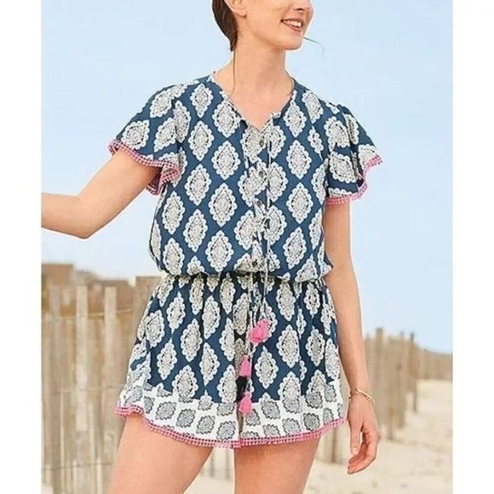 Matilda Jane Brilliant Daydream On The Fringe Romper Womens Size Medium Tassel